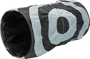 Combo of ? Trixie Playing Tunnel for Cats | Interactive Cat Toy Suitable for Indoor Play as Well as Outdoor - 50 x 25 cm with Kittos Salmon Rings, 35 g | Best Treats to Train Your Pet - (Pack of 3)