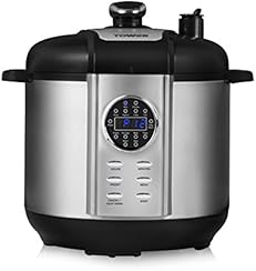 Tower Health T16005 One Pot Express Electric Pressure Cooker, 6 Litre, 1100 Watt, Stainless Steel