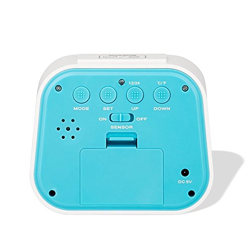 DreamSky Digitalwecker mit Naturklängen, Kinderwecker mit einstellbarer Schlummerzeit, Hintergrundbeleuchtung und AC Stecker, Blau - 3