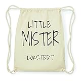 100% Baumwolle JOllify LOKSTEDT Hipster Turnbeutel Tasche Rucksack aus Baumwolle - Farbe: Natur - Design: Little Mister - Farbe: Natur