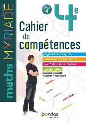 Bordas Myriade - Cahier de compétences - Mathématiques 4e
