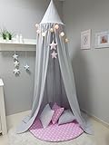 Babymajawelt® Betthimmel Baldachin Grau XXL Stars (Sterne) – Kinderzimmer Zelt zum Aufhängen, Kinderzelt, Babybett Himmel, Versteck, Spielecke - 5