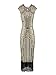 Produktbild Amphia Damen Retro 1920er Perlen Pailletten Blatt Art Deco Gatsby Flapper Kleid (Gold, M)