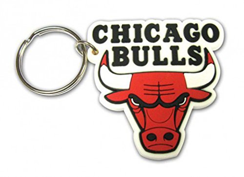 Basketball Keychain Keyring For Fans - Chicago Bulls Logo, NBA (2 x 2 inches)