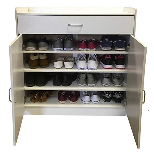 Redstone Shoe Storage Cabinet Rack Cupboard 4 Shelves 1 Drawer
