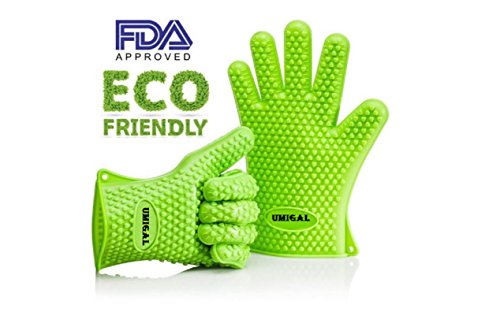 Topfhandschuhe Barbecue Handschuhe, Silikon Heat Resistant Grill Zubehör & Home Kitchen Tools für Ihre Indoor & Outdoor Bedürfnisse Kochen, Einsatz als Grillfleisch Turner oder Topflappen (Green) - 2