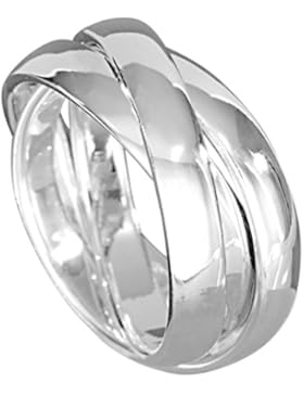 Vinani 3er Ring massiv glänzend 3 Ringe beweglich Sterling Silber 925 Dreierring R3R