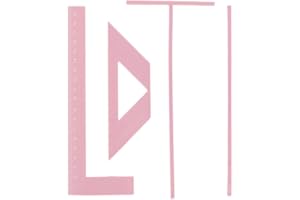 Craftelier - Kit de Règles de Reliure + Trousse Offerte | Couleur Rose | Équerre + Règle T + Guide de Séparation + Gabarits D'angles + Trousse + Instructions