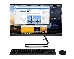 Lenovo IdeaCentre A340 23.8 FHD IPS All-in-One Desktop (10th Gen Intel Core i3-10110U/8GB/512GB SSD/Win 10/Office/with Slim DVDRW/HD 720p Camera/Wireless Keyboard & Mouse), Business Black F0E800U0IN