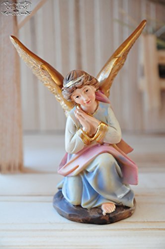 PREMIUM Krippenfiguren 11-12 cm KFG-MDS mit Deko, 21 -tlg. SET, Figuren bis 12cm hoch, große hochwertige Ausführung und feine Mimik, Komplettset mit Schäfer, Hirte mit Schaf / Schafe und Ziegen, Ochs und Esel, NEU – handbemalt – für große Holz Weihnachtskrippe + Zubehör, Design XXL Maria Josef Jesus Weihnachtsgeschichte aus Echtholz – Imitat - 8