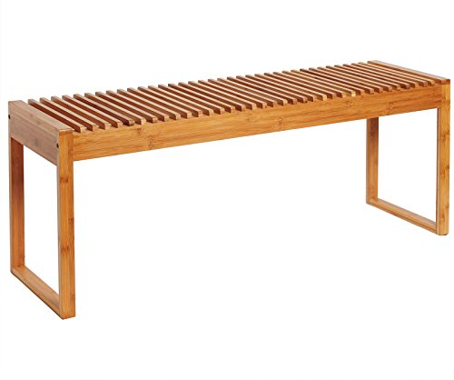 WOLTU Bambusbank Sitzbank Gartenbank Balkonbank aus hochwertigem Bambus ca.47 x 120 x 33 cm BH39br-1-a - 3
