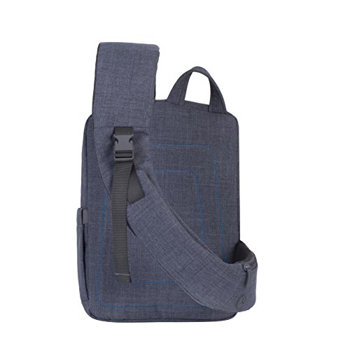 RIVACASE Tasche für Notebook bis 13.1“ – Leichte Umhängetasche mit gepolsterten Seiten und weichen Schultergurt – Grau - 3