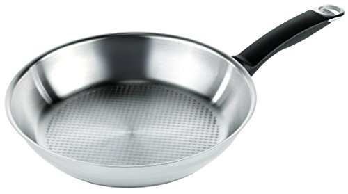 KUHN RIKON 31218 Bratpfanne Edelstahl unbeschichtet Silver Star 28cm Pfanne mit Waffelboden (auch für Induktion)