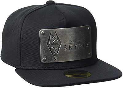 Meroncourt the Elder Scrolls Skyrim Dovakiin Metal Logo Plate Snapback, Casquette de Baseball Mixte, Noir (Noir), Taille Unique