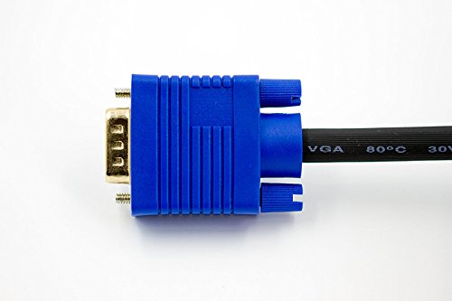 5m Premium S-VGA Monitorkabel | 15 – polig D-Sub-Stecker mit vergoldete Kontakte | Doppelt geschirmt mit Ferritkerne | 1080p Full HD | Ideal für Beamer + Home Cinema + Monitor | Stecker auf Stecker - 3