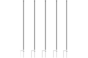 VOSS.farming 5X Ersatzpfahl für 90cm Euro-Netz, schwarz, 2 Spitzen, Zusatzpfahl, Ersatzpfahl