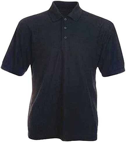 Mens 100% Cotton Rich Polo T Shirts in 6 Colours Sizes XS to 4XL - SPORTS WORK LEISURE (3XL - XXXL, BLACK)