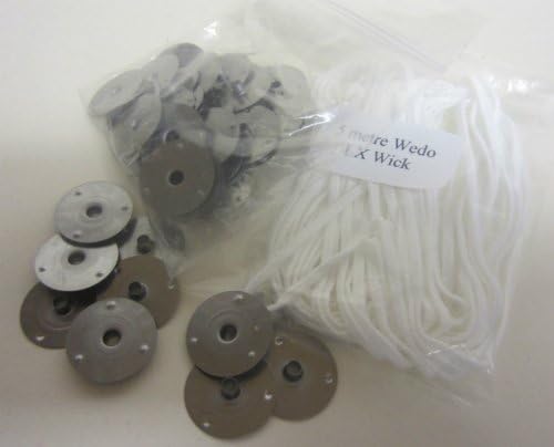 WHICKSNWHACKS ® 5metre Wedo LX26 (90mm) Candle Making Wick + 50 Sustainers