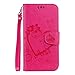 Produktbild Galaxy A9 2018 Hülle, Bear Village® PU Leder Flip Tasche, Schutzhülle mit Ständer Funktion und Card Holder, Handyhülle für Samsung Galaxy A9 2018, Rose Red