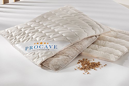 PROCAVE Dinkelkissen | atmungsaktives Kissen mit Dinkel-Spelz | Körner-Kopf-Kissen mit waschbarem Bezug aus Baumwolle | made in Germany | 40×80 cm - 4