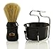 Omega 49.18 - 10049 Brush, Stand and Bowl Set: Black
