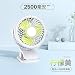 Produktbild LULALULA USB Kleine Fan Studenten Wohnheim Outdoor Tragbare Wiederaufladbare Fan-Clip Stumm Kleine Lüfter Gelb-Desktop/Clip-Lüfter Senden 2500 Mah Akku Plus Ladekabel