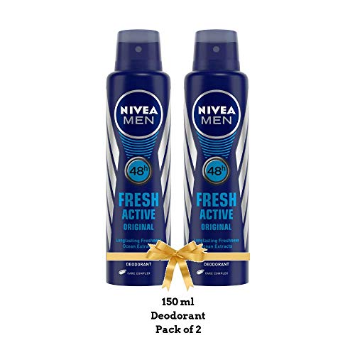 Nivea Fresh Active Original 48 Hours Deodorant For Men, 150ml (Pack Of 2)