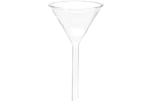 PATIKIL 90mm Glass Funnel, Short Stem Scientific Borosilicate Glass Heavy Wall Funnel for Filling Water Bottle Home Lab Kitchen Use