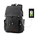 Produktbild LAAT Herren Männer Schultertasche Retro casual Rucksack Leinentasche Computer Tasche (wiederaufladbare schwarz)