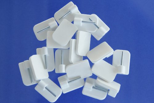 De-Plastik 1801 111 Gardinenhaken / 24 x 17 mm / weiß / 20er Set - 2