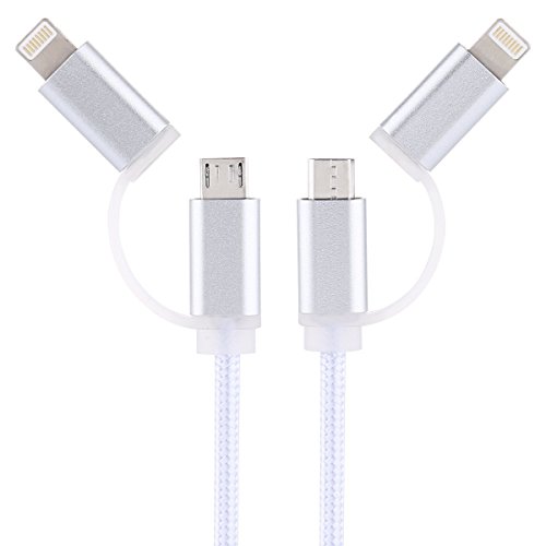 NexGadget 8 PACKS 2-in-1 High-Speed-Lightning/USB-LadeKabel / Sync-Datenkabel [9.8 Zoll] Nylon Geflochtene Micro-USB-Kabel Blitzkabel für iPhone/Ipad-Android Samsung - 3
