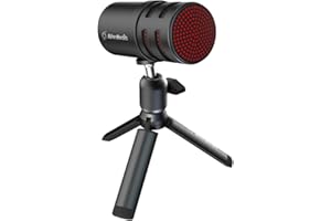 AverMedia USB-Mikrofon für Streaming, Podcasting, Gaming-Mikrofon mit Nierencharakteristik, Stativ, Kopfhörerausgang, Stummschalttaste, Vollmetall-Mikrofon für PC, Laptop, iPhone und Android-Handy