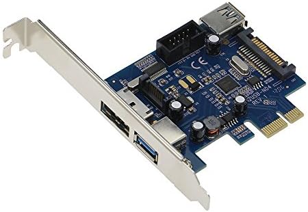 External USB3.0 Port Power eSATA Port Internal USB 3.0 9pin USB Header PCIe Card With 15pin SATA Power Socket (NEC/Renesas uPD720202 chipset)