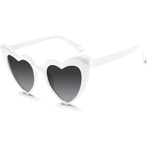 Lunettes de soleil Cœur - Style vintage rétro hippie - Cadre en métal 2 pièces pour festival des années 60, 70 - Accessoire de costume fantaisie pour femmes, filles Lunettes de soleil Cœur - Style vintage rétro hippie - Cadre en métal 2 pièces pour festival des années 60, 70 - Accessoire de costume fantaisie pour femmes, filles