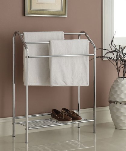 37% OFF on Chrome Finish Towel Bathroom Rack Stand Shelf on Amazon