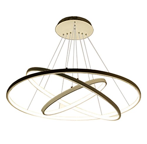 Preisvergleich Produktbild Qqbl Home Study Restaurant Café Wohnzimmerlampe Europäische Kreative Persönlichkeits Schlafzimmer Moderne Minimalistische LED-Fernbedienung Aluminium Drei Runde Weißer Kronleuchter 150W 5Kg ,Warmyellowlight