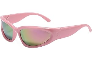 YUELUQU Y2K Wrap Around Sunglasses Men's Women's Futuristic Outdoor Sports Sunshade UV400 Glasses