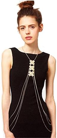 HYHAN Women 'S Fashion Big Cross Metal Multi - Layer Body Chain Siamese Necklace Beach Chain , gold