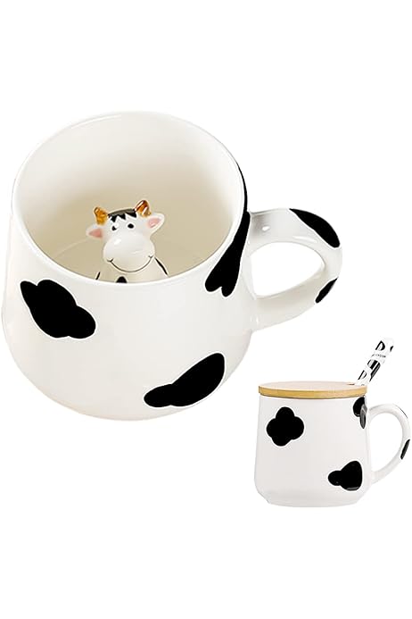 1 Paire Chaussettes Mignonnes à Imprimé Vache Pour Femme