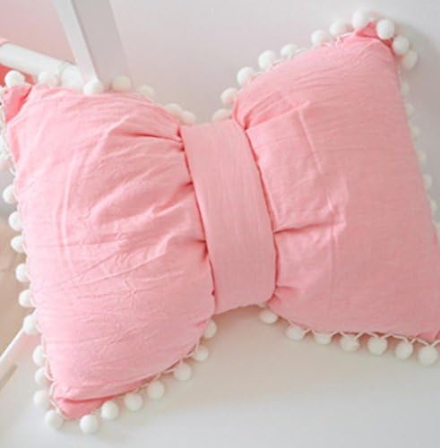 Nordic style Bow tie shape Home Pillow Washable , small , pink