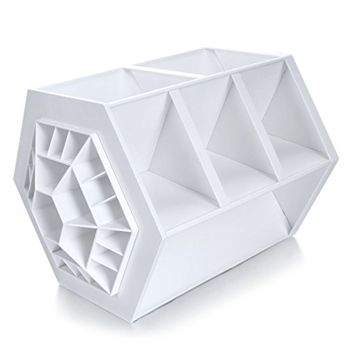 Homdox 360 Grad Drehbare Multifunktionale Kosmetik Ständer Aufbewahrungbox Make up Organizer Aufbewahrungsbehälter Kosmetikregal (Weiß) - 4