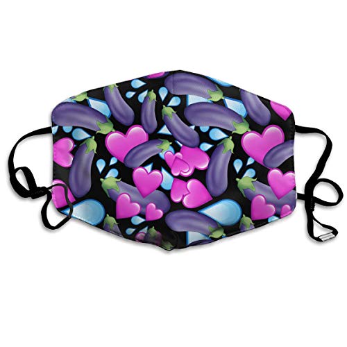 Risating Face Masks Anti-Dust Mouth Cover Special Love Eggplant Washable and Reusable Mask Warm Windproof for Women Men Boys Girls Kids