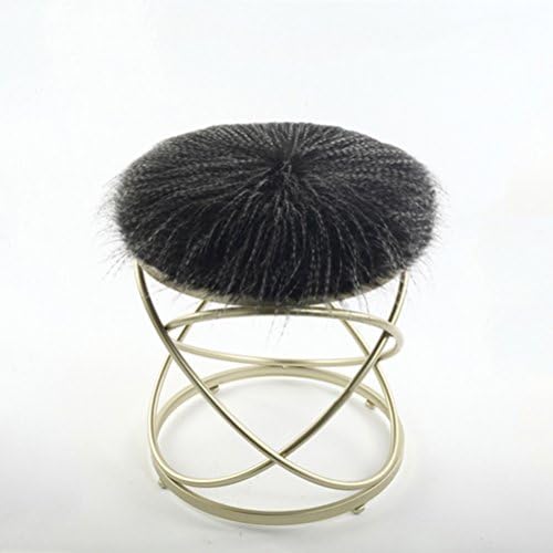 QPG Stools Fashion Creative Shoes Bench Home Bedroom Vanity Stool Makeup Stool Iron Dressing Chair Sofa Stool Round Stool ( Color : B )