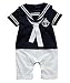 Healthy Clubs Baby Boy One Piece Romper with Hat Sailor Suit