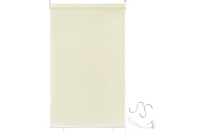 YUENFONG Tenda a Rullo da Esterno Tenda a Rullo Oscurante per Finestra per Balcone, Protezione Solare da Sole (140 X 240cm, Beige)