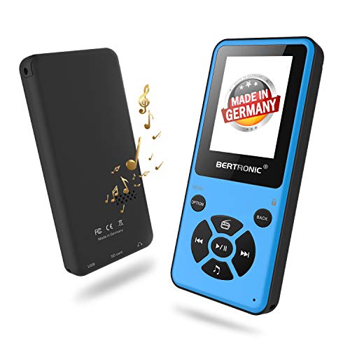 Preisvergleich Produktbild BERTRONIC Made in Germany Thor BC910-B MP3 Player, 128 GB Bis 80 Stunden Wiedergabe Radio / Portabler Player mit Lautsprecher & wechselbarem Akku / Audio-Player mit Micro SD-Karte & Gürtelclip