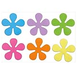 Papillon 10.5 cm Non-Slip Bath Flowers Suction Pads Set, Set of 6, Yellow/Lilac/Pink/Orange/Green/Blue