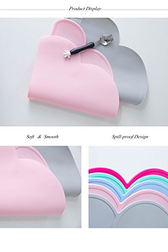 Kuke Kinder Wolken-Form Silikon Wasserdicht Platzdeckchen Potholder (Grau) - 5