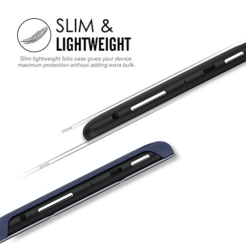 MoKo Fire 7 2015 Hülle – Ultra Slim Lightweight Schutzhülle Smart Cover Case mit Standfunktion für Amazon Fire 7.0 Zoll (5. Generation – 2015 Modell) Tablet, Marineblau - 8