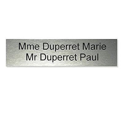DECOHO Plaque boite aux lettres Decayeux (100x25mm) gris argent lettres noires - 2 lignes